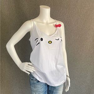 RARE Super Cute Hello Kitty Ladies Tank Top Ladies XL with 3D Bow